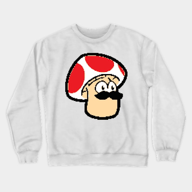 ShroomDood (Pixel/White) Crewneck Sweatshirt by ArtofJMS